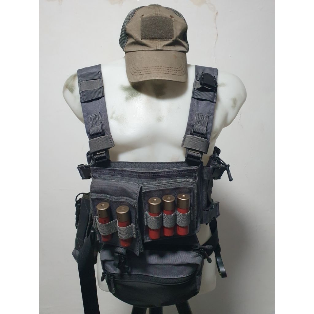 EMERSON GEAR Tactical Chest Rig Micro Fight Classic MK3 Wolf Grey plus Fanny Pack & Bottle Pouch