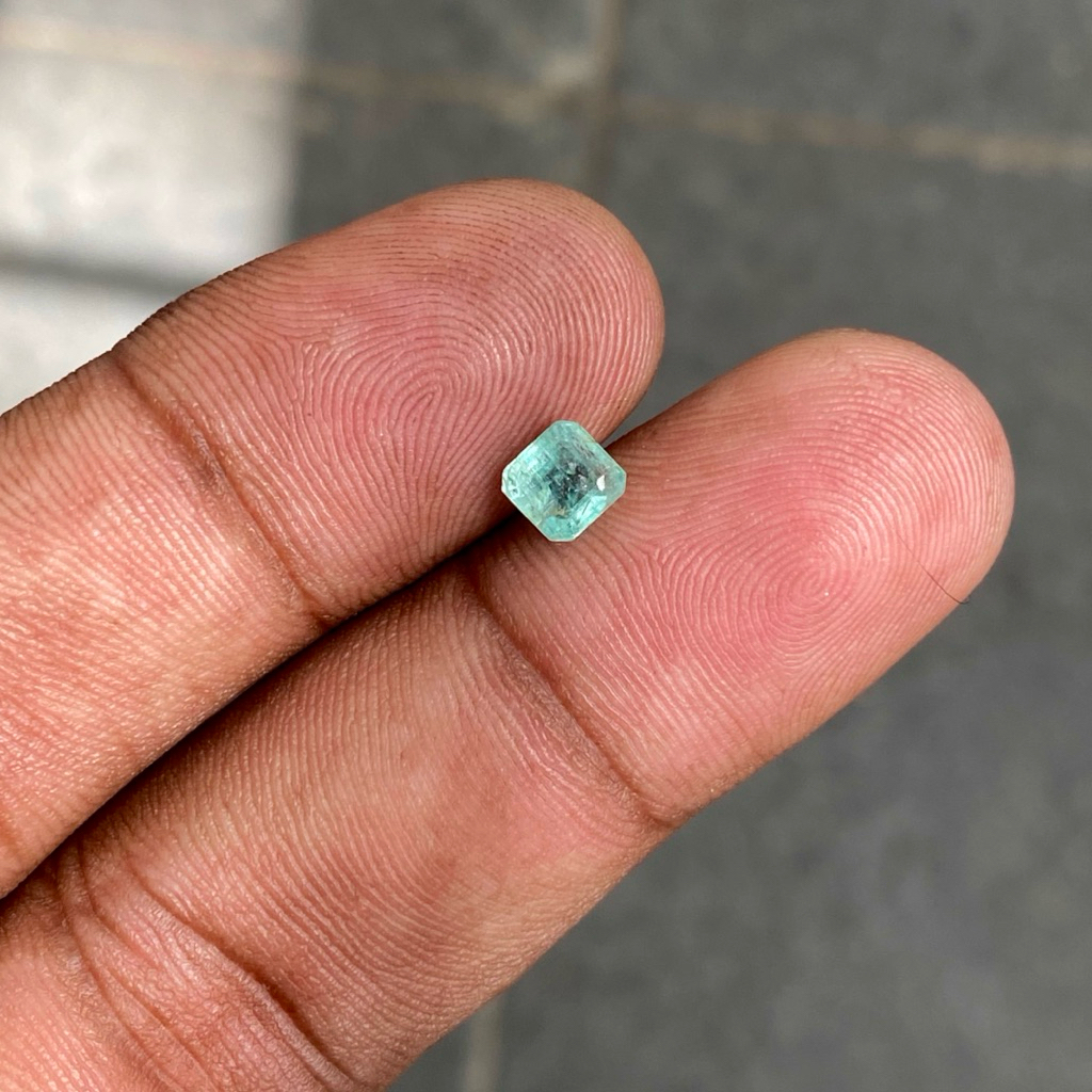 Batu Zamrud Colombia Natural Ethiopian nigerian Emerald Beryl Jamrud Kotak kecil Dim 5x5x3.5