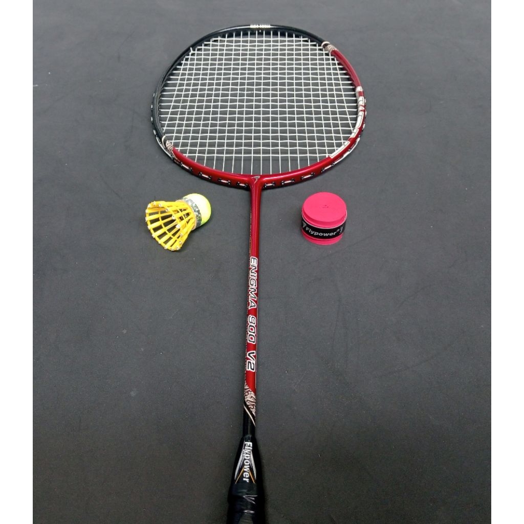 Raket badminton bulutangkis bekas second original flypower enigma 900 v2 (reparasi)