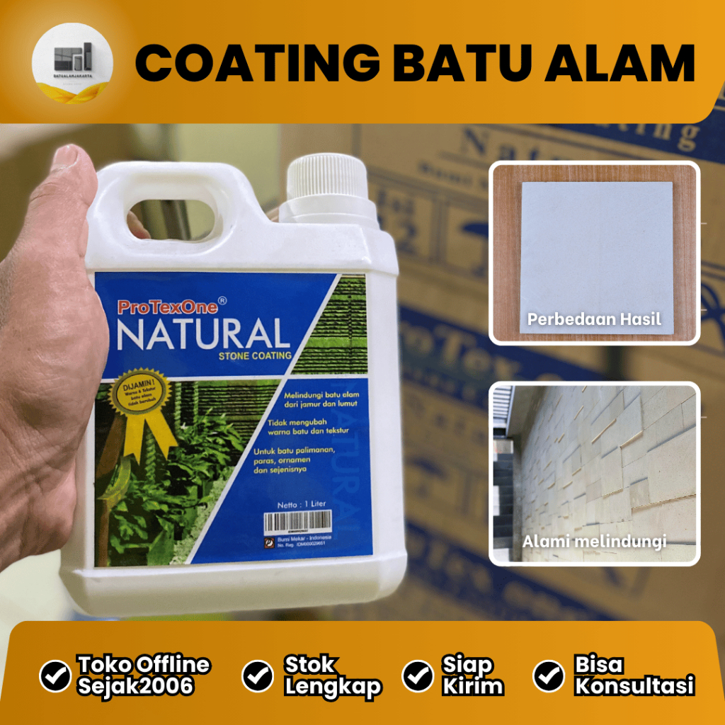 Coating Batu Alam ProtexOne – Natural • Pelapis Batu Alam • Pengkilap & Pelindung Batu