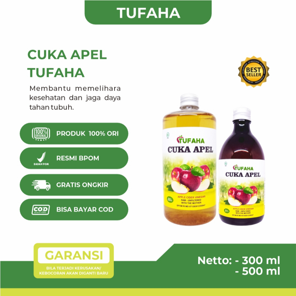 Cuka Apel TUFAHA Cuka Apel With Mother Organik Cuka Apel Untuk Diet
