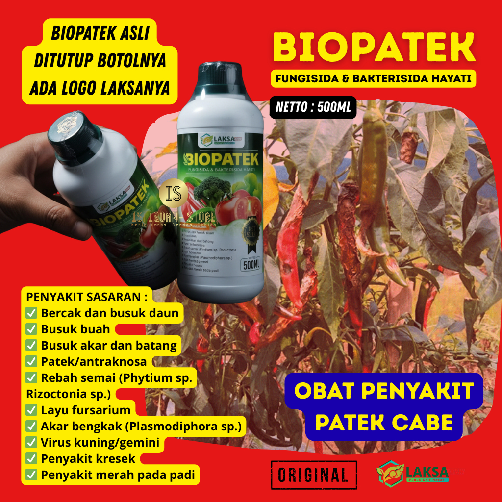 BIOPATEK 500ML Fungisida Hayati untuk Mengatasi Hama Patek / Antraknosa pada semua Jenis Tanaman MUR