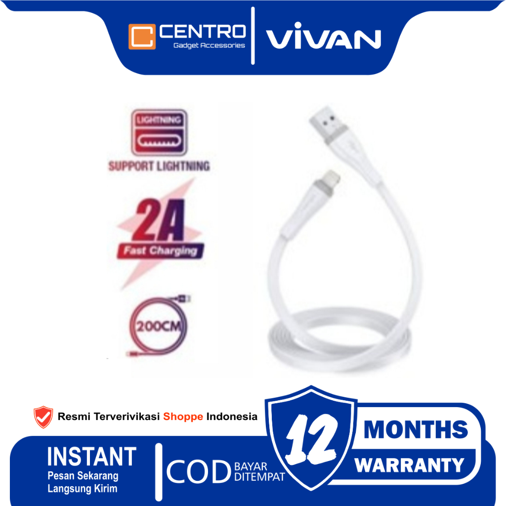 VIVAN SL200s Kabel Data Lightning Fast Charging