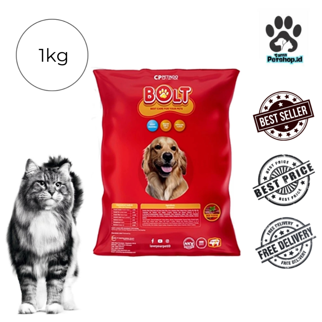 BOLT DOG // MAKANAN KERING // DOG FOOD - 1 kg