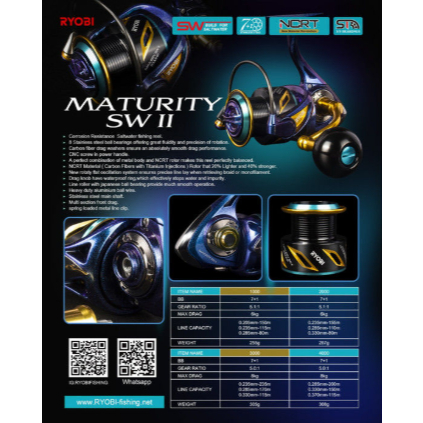 Reel RYOBI MATURITY II SW KNOB T