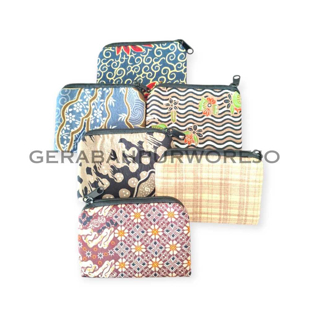 Dompet Koin Perca Batik Etnik Dompet Kecil Praktis Motif Random