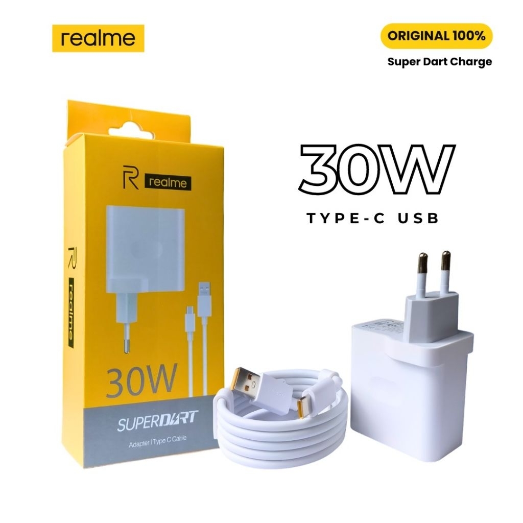 Charger Max Realme Original 100% 30W SUPER DART - Type C
