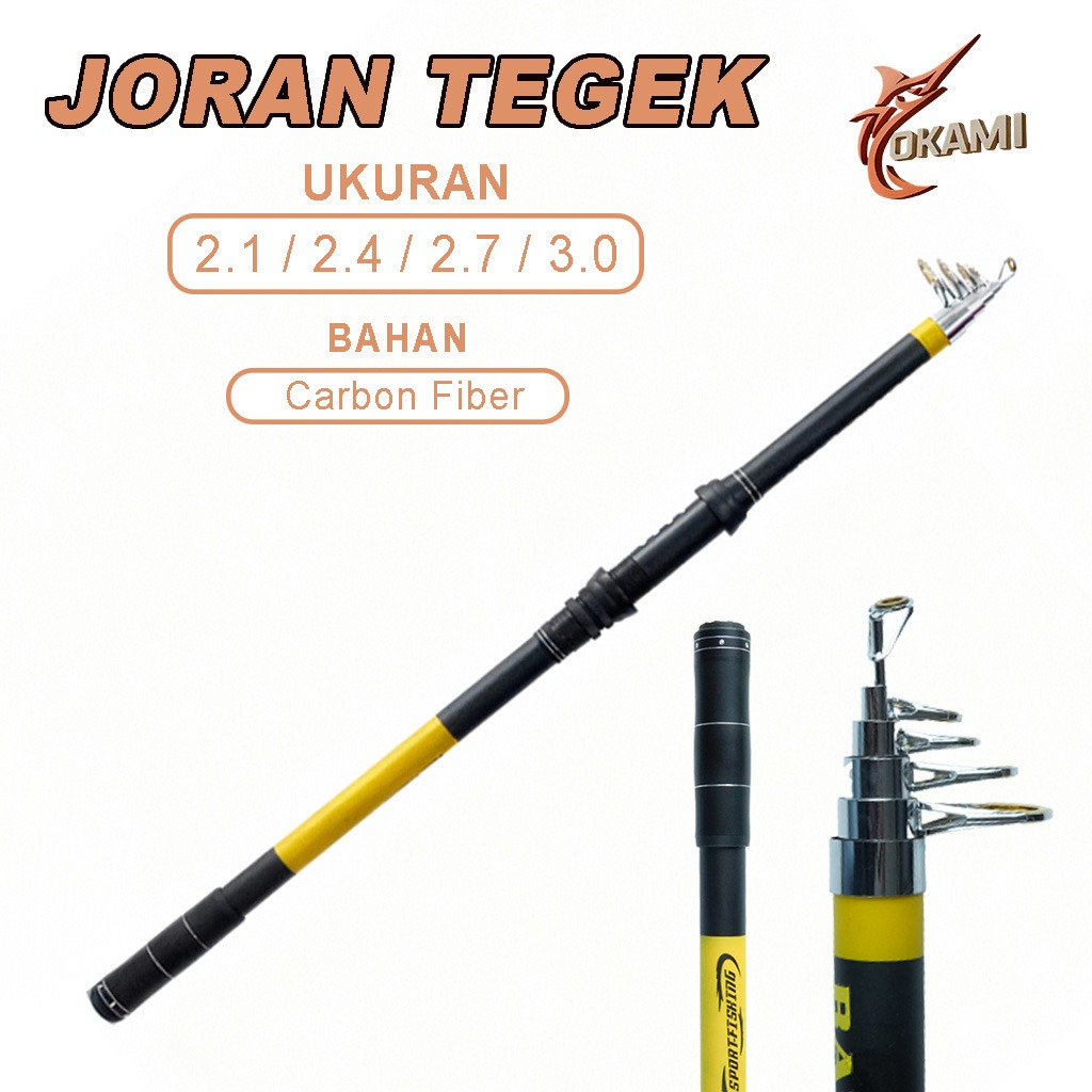 Joran Pancing Teleskopik Kuat 5 Ruas Ring Guide Anti Karat & Anti Putus Senar - HG5106