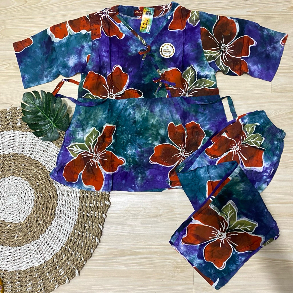 (ABG 03) CP Batik Copar ABG Airin Kerah Serong Tgn 3/4 Terompet, Super Premium