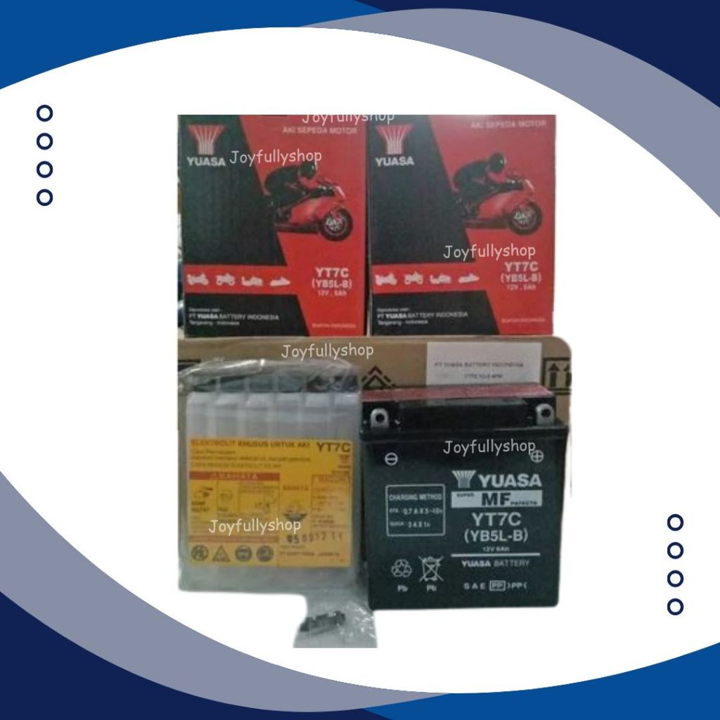 AKI MOTOR AKI KERING YUASA MF YT7C (YB5L-B) MOTOR MIO, CRYPTON, JUPITER, SUPRA, F1Z, DLL