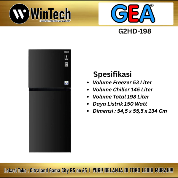 GEA G2HD-198 KULKAS 2 PINTU