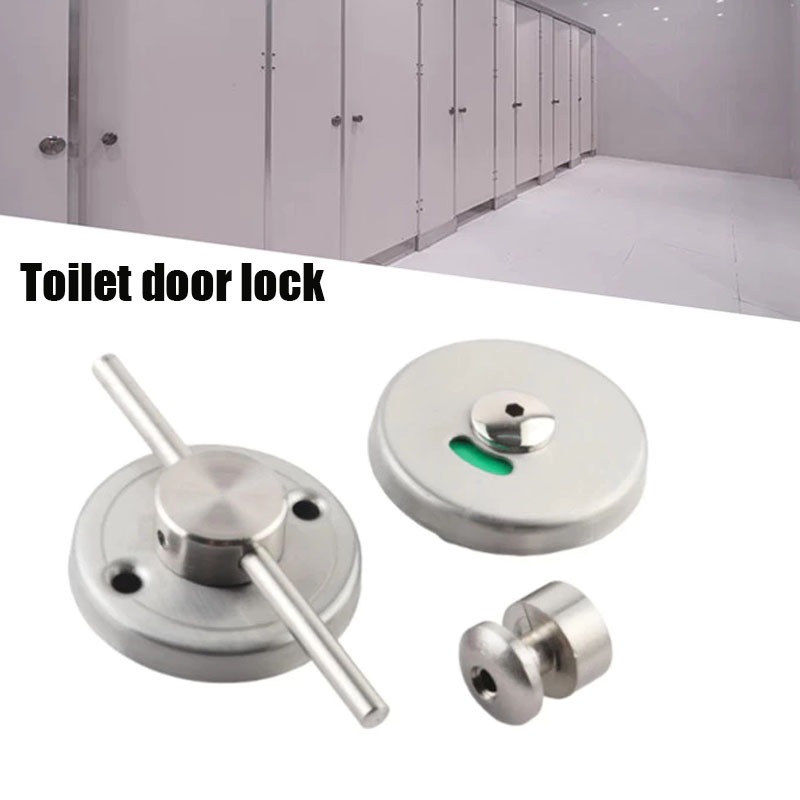 Kunci Indikator Pintu Kaca Kamar Mandi / Kunci Cubicle Toilet Indicator Lock / Grendel Indikator Toi