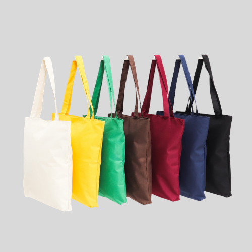 Tas Semi Kanvas Resleting POLOS Tas Tote Bag Kuning Hijau Merah Coklat Puti Hitam Selempang Totebag 