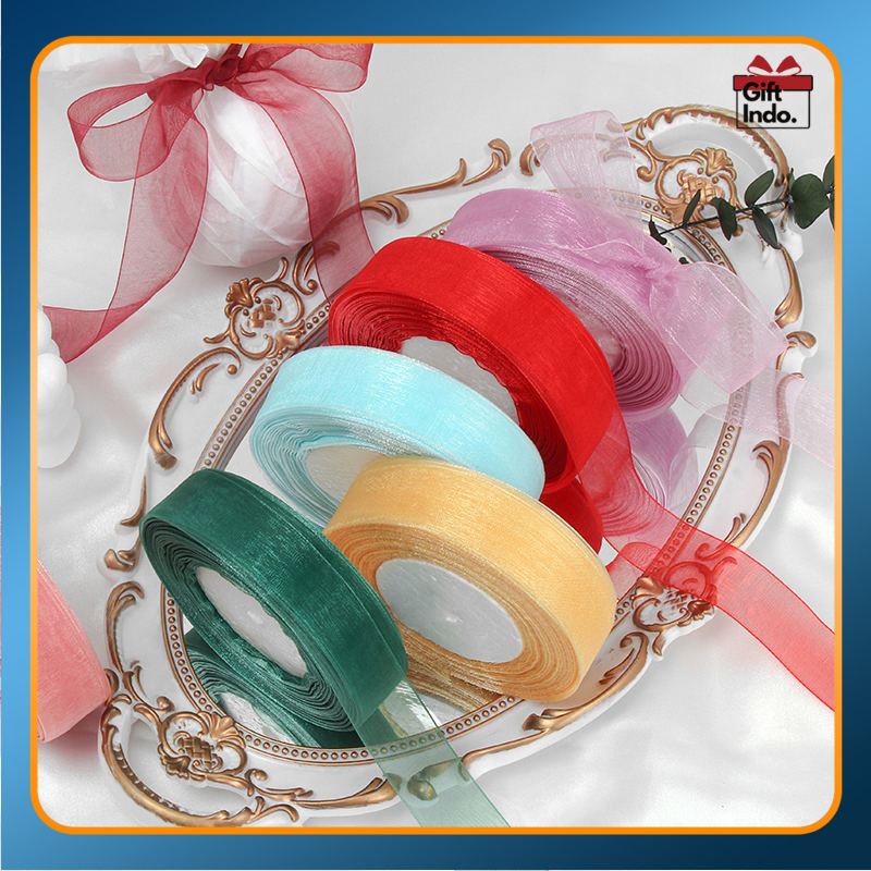 [1 ROLL] Pita Organza / Pita Kado / Pita Gift Premium 50 Yards | FO03 - FO07