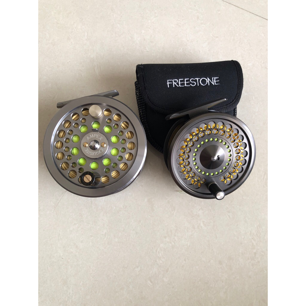 reel fly fishing ampex, shimano 7-9wt bekas