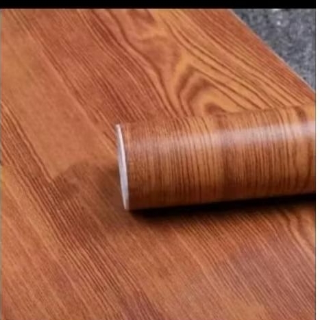 wallpaper stiker roll 10 meter cokelat serat kayu