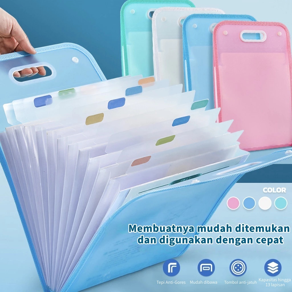 Lucky Tas File Handle Map File Clear Holder Anti Air Multi Layer / Tas Map/ Tas Dokumen A4 Folder Ma