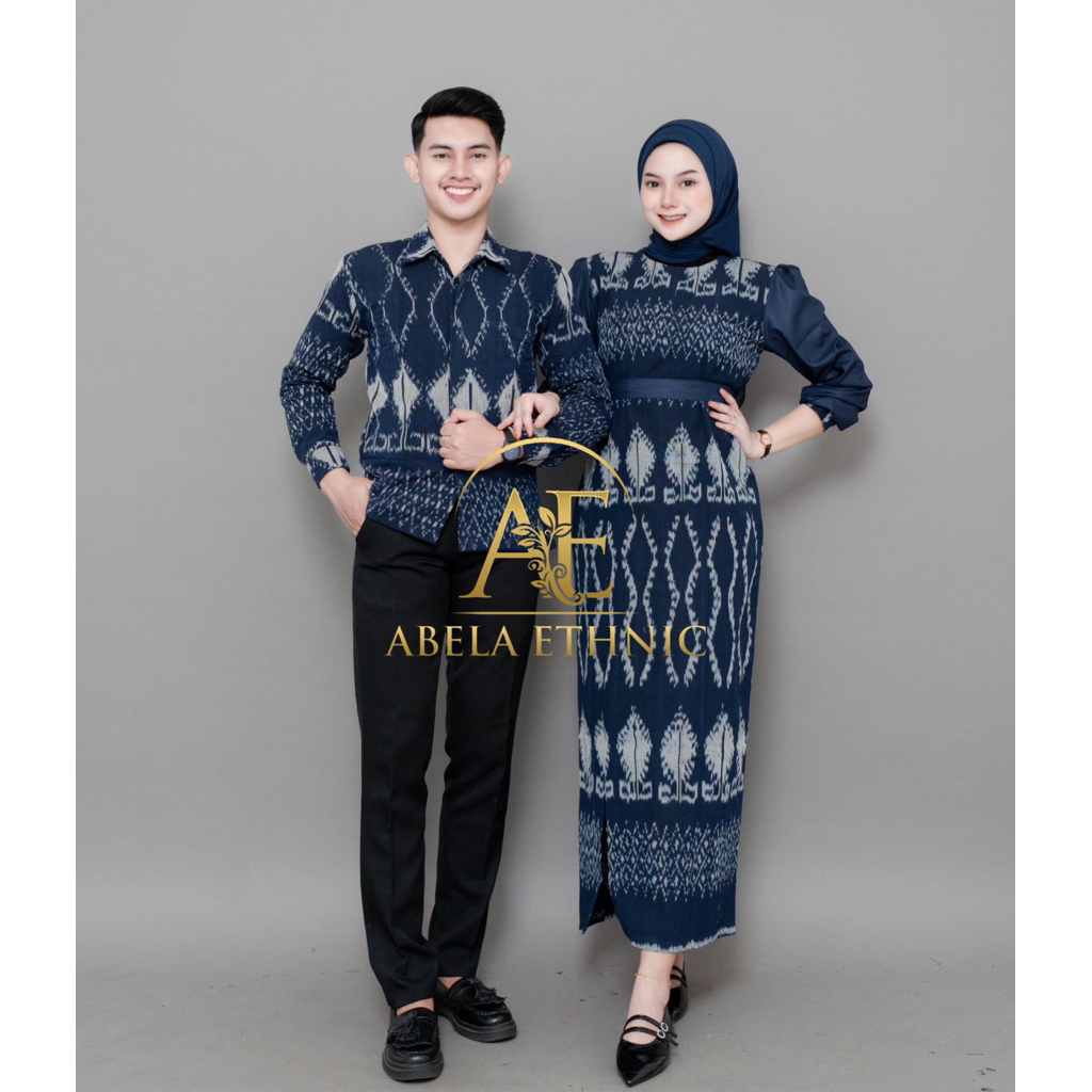 KARTINI COUPLE TENUN NAVY - BAJU TENUN COUPLE - COUPLE TENUN KONDANGAN