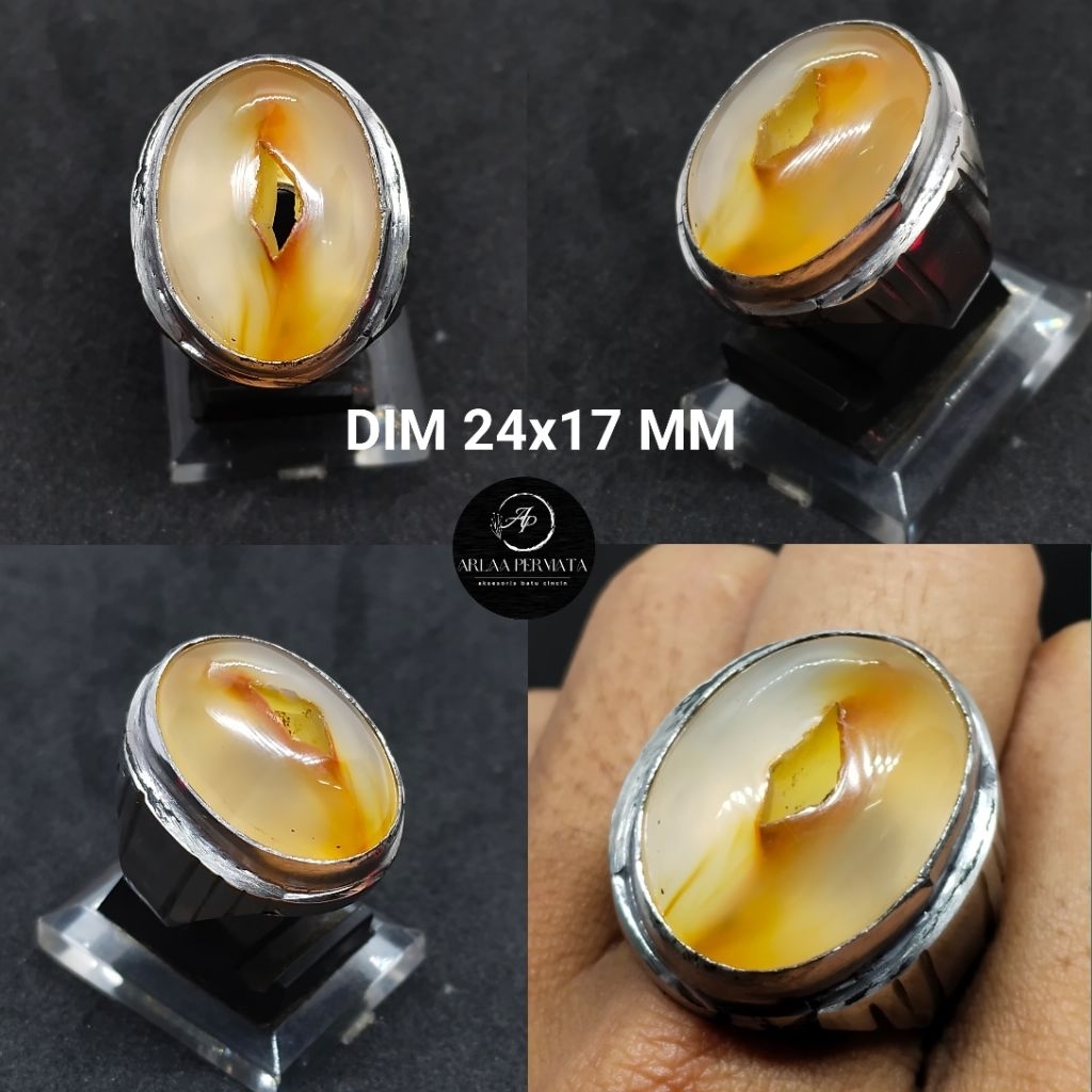Cincin batu combong kantong semar natural alam jari 9
