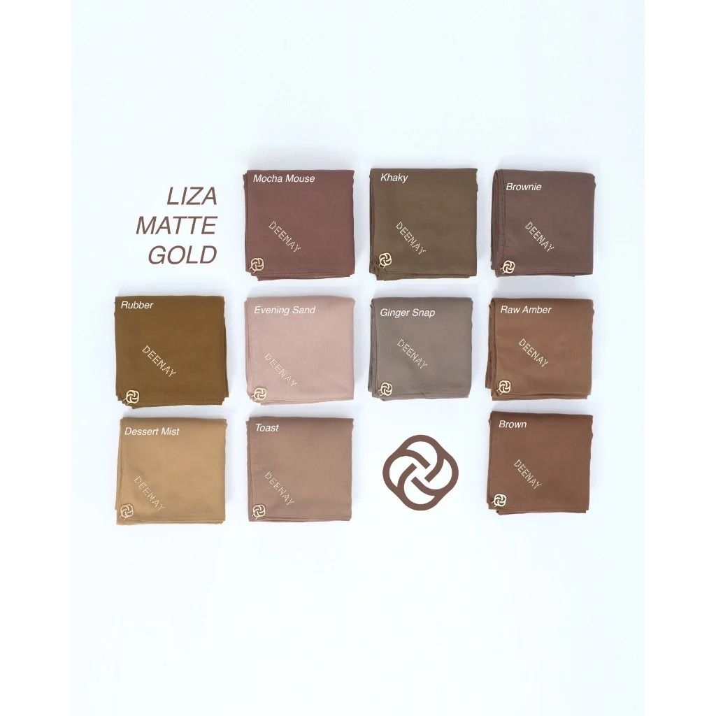Hijab Segiempat Polos Deenay Liza Matte Olive||Portabela||Brownie||Brown||Urban grey