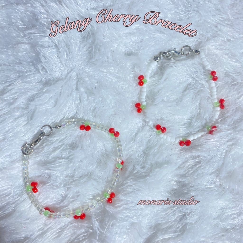 Gelang manik cherry | Cherry beads bracelet