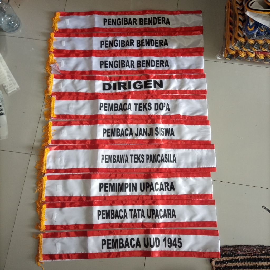 (10 SELEMPANG) SET SELEMPANG UPACARA ISI 10 /SET SELEMPANG PETUGAS UPACARA/SET SELEMPANG IDENTITAS P