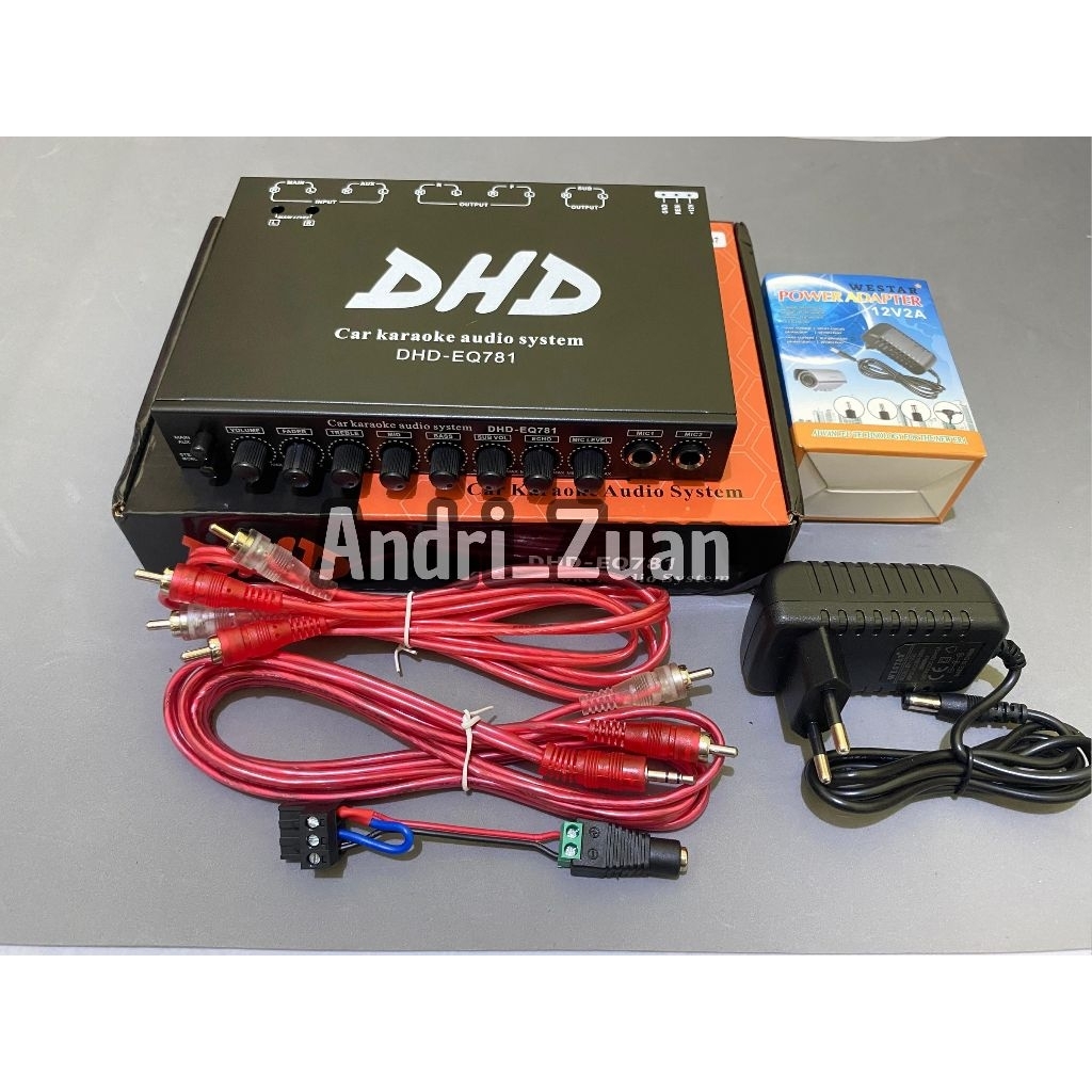 PAKET SIAP PAKAI-Parametrik Equalizer mobil DHD EQ-781untuk sound rumahan