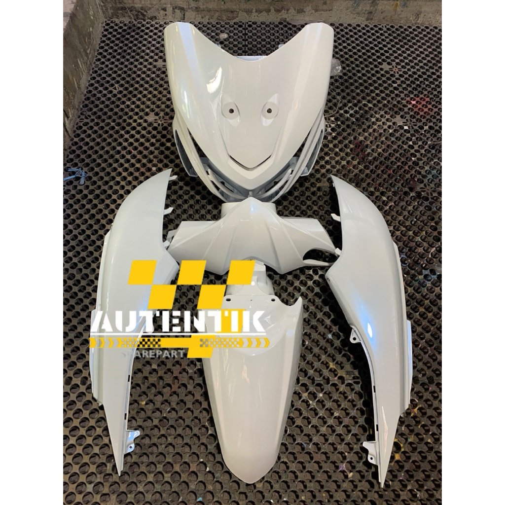 Cover Body Full Halus honda Beat Pop putih lembayung biru