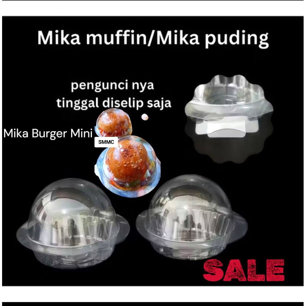 HARGA GROSIR Isi 50pcs Mika Blackforet / Mika Burger Mini / Mika Muffin / Wadah Mika Puding Cake Tar