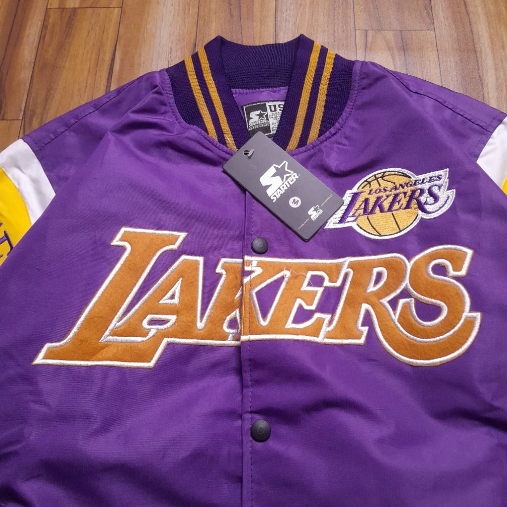 HOT DEALS Vintage Varsity Jeket Lakers Bordir Premium