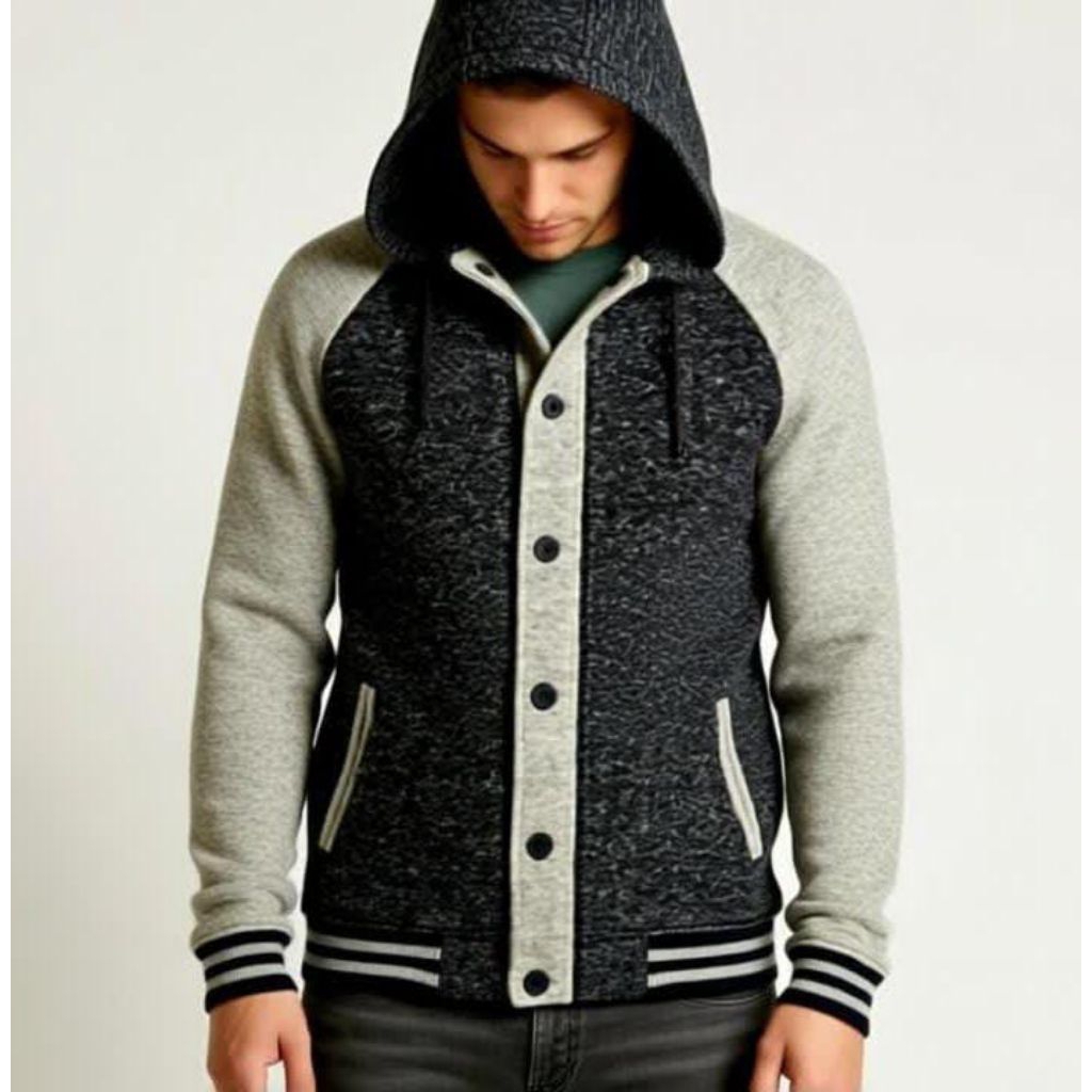 Beams Button Zipper Sweatshirt Hidden Hoodie
