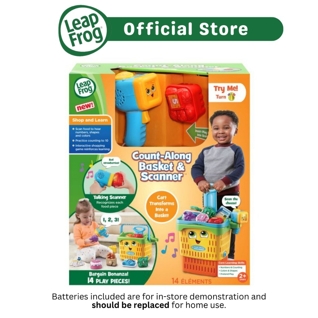 Leapfrog Count Along Basket & Scanner - Kids Shopping Trolley Grocery Shopping List