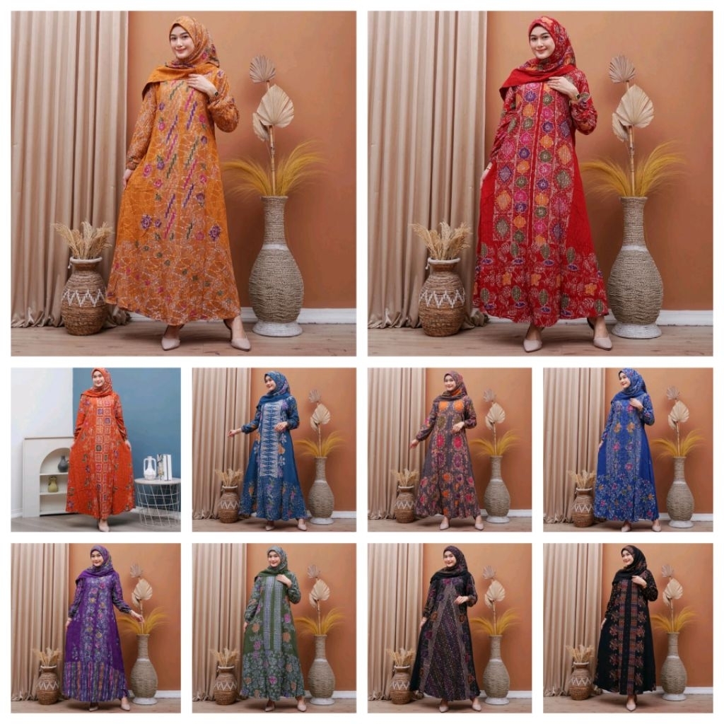 gamis set hijab storjoan ori kuning kunyit.Gamis set hijab terbaru