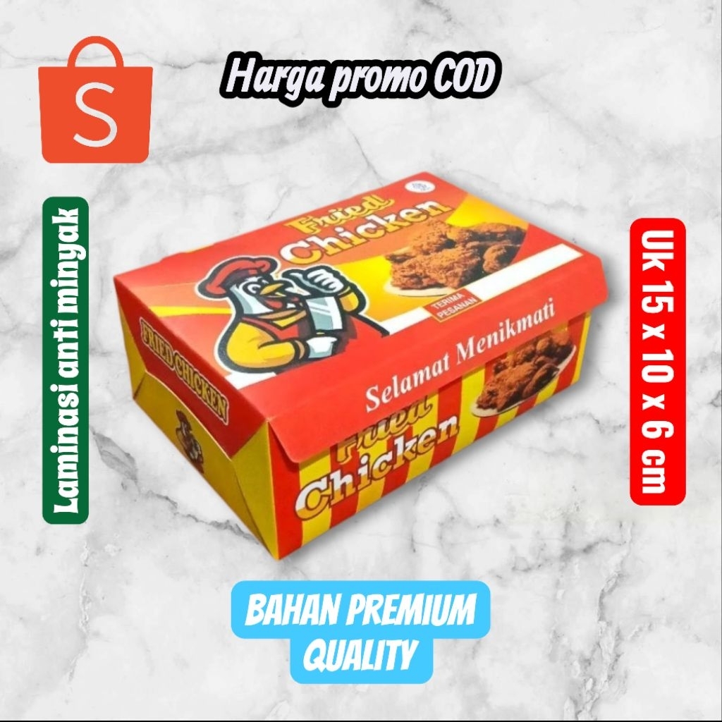 KARDUS BOX FRIED CHICKEN/KEMASAN FRIED CHICKEN/KERTAS BUNGKUS FRIED CHICKEN