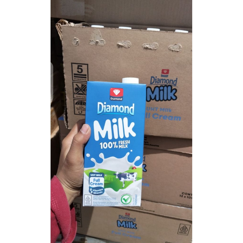 1 liter susu diamond / diamond milk UHT full cream harga murah pusat grosir sembako dan jajanan band