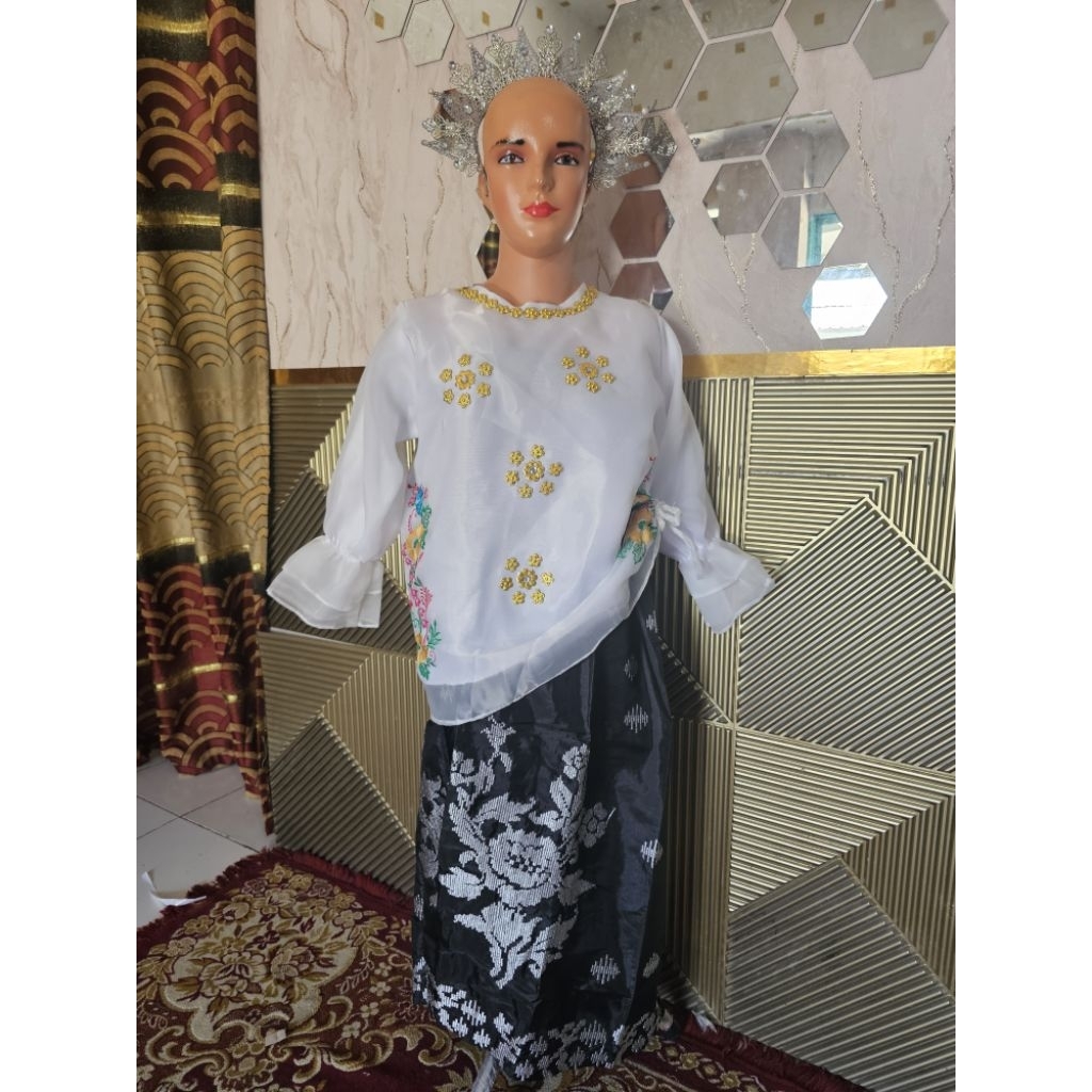 BAJU BODO SET ANAK UMUR 10/15 TAHUN MOTIF BORDIR BUNGA LAGOSI
