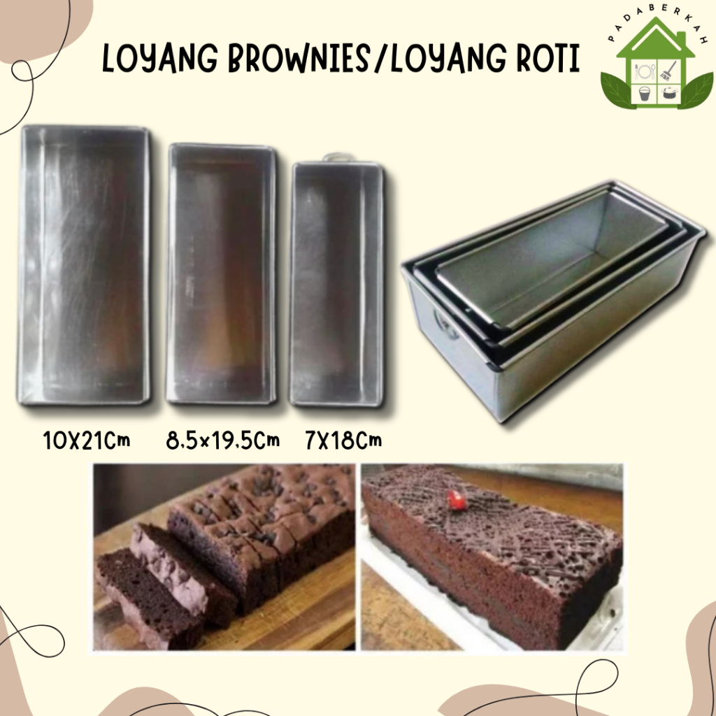 Loyang Roti Sobek Loyang Roti Tawar Alumunium Set/Loyang Roti Loyang Kue Brownies Loyang Roti Sobek