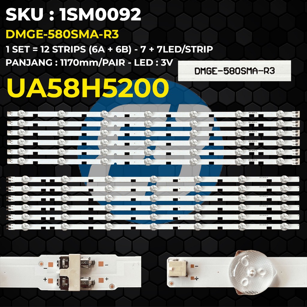 Backlight TV Samsung 58 inch UA58H5200 58H5200 DMGE-580SMA-R3