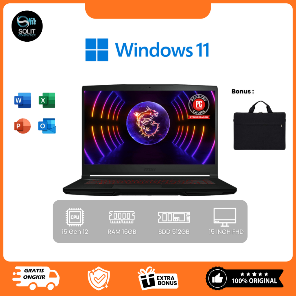 MSI Thin GF63 – i5-12450H | RTX 3050 | RAM 16GB | SSD 512 | Solit 03