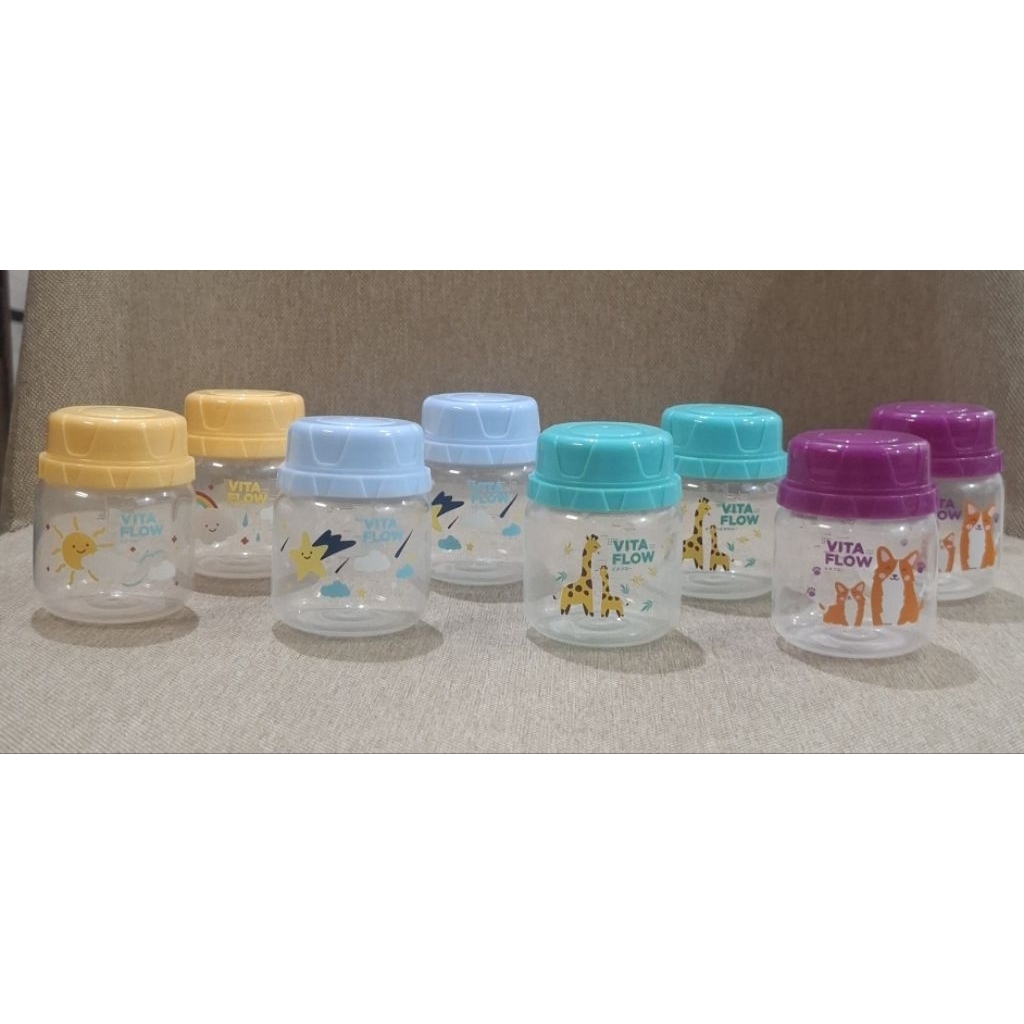 Preloved Botol Asi Vitaflow 60ml Series Sky/Animal | Free Dot Silikon 0+