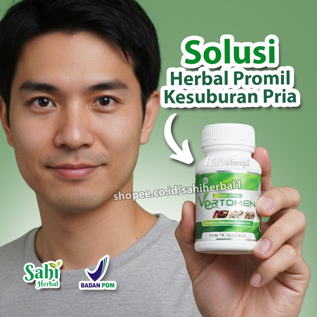 vertomen herbal 50 kapsul kesehatan pria promil. suplemen berizin BPOM