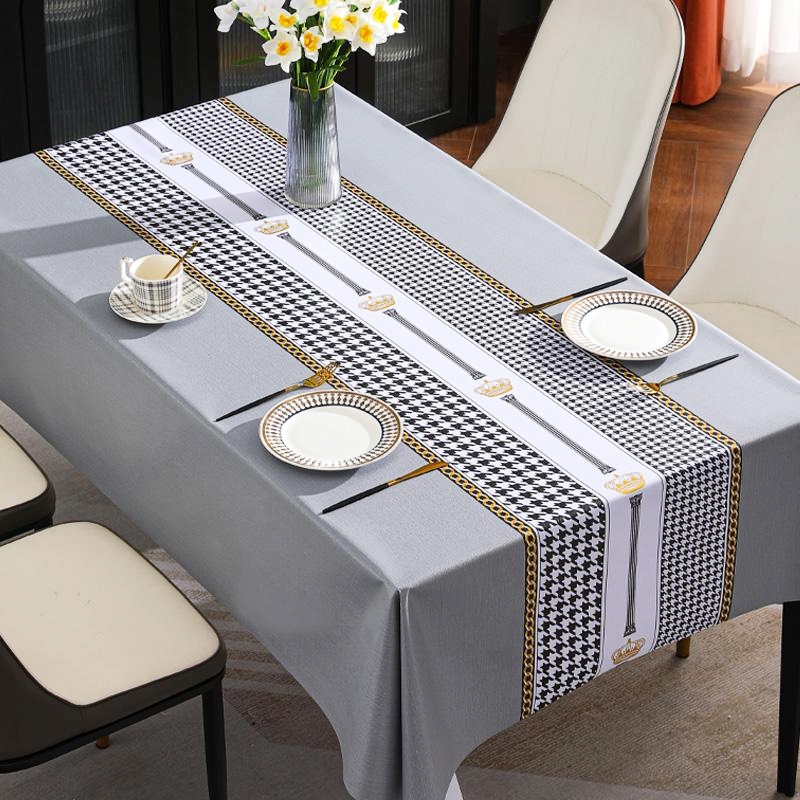 Taplak Meja Tahan Air, Minyak, dan Panas, Mudah Dibersihkan, Desain Persegi Panjang yang Elegan dan 