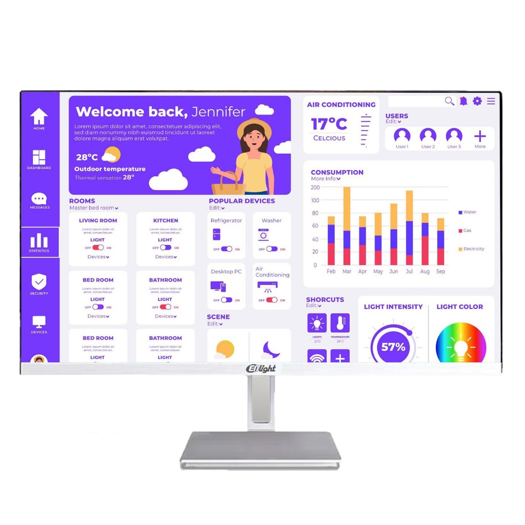 Monitor Enlight EN324 24 Inch IPS Full HD – HDMI VGA – Layar Komputer Kantor & Sekolah