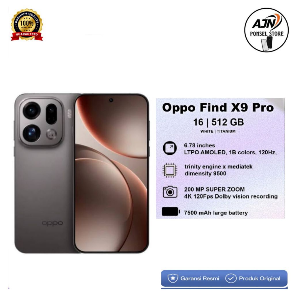 Oppo Find X9 Pro 5G 16/512GB Garansi Resmi