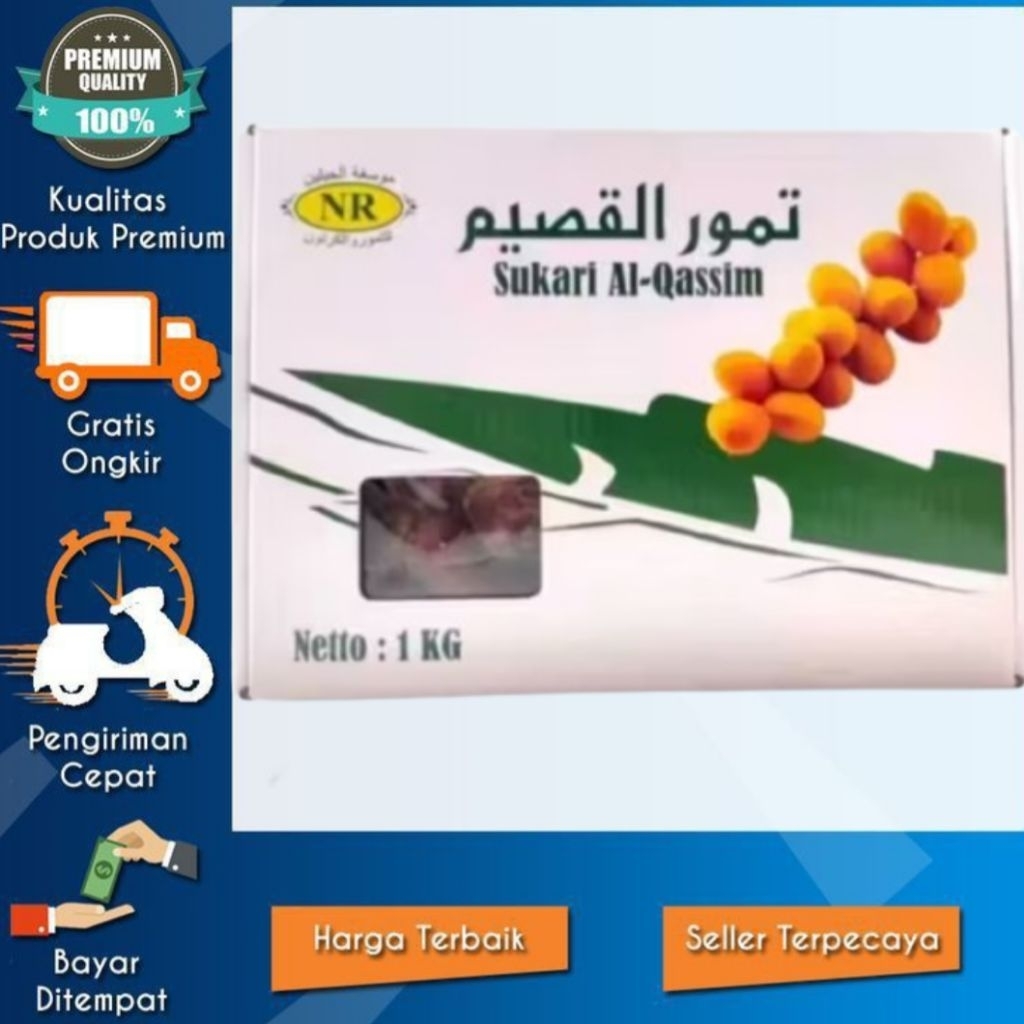KURMA SUKARI GREAD A NR 1 KG DUS/KURMA SUKARI NR JUMBO DUS/SUKARI BASAH AL QASIM KEMASAN 1 KG