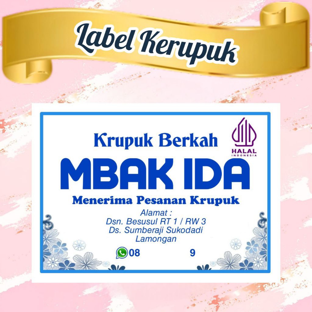 LABEL KERUPUK / CEMILAN / SNACK BISA CUSTOM TULISAN