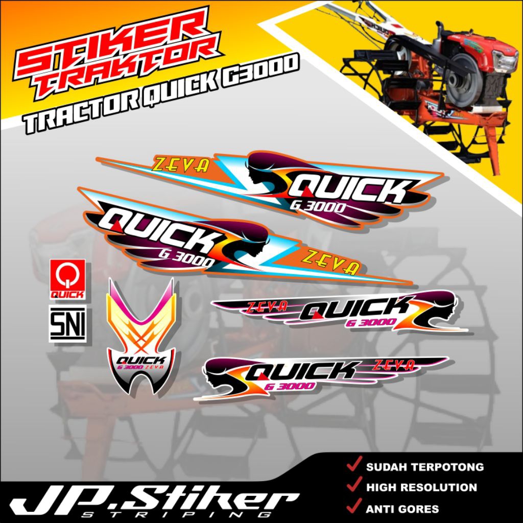 G3000 zeva sticker stiker tractor g3000 zeva set ful bodi