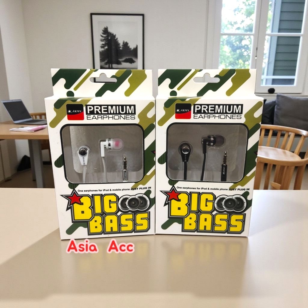 Headset Handsfree Army Big Bass Hansfree Earphone Army BigBass Original
