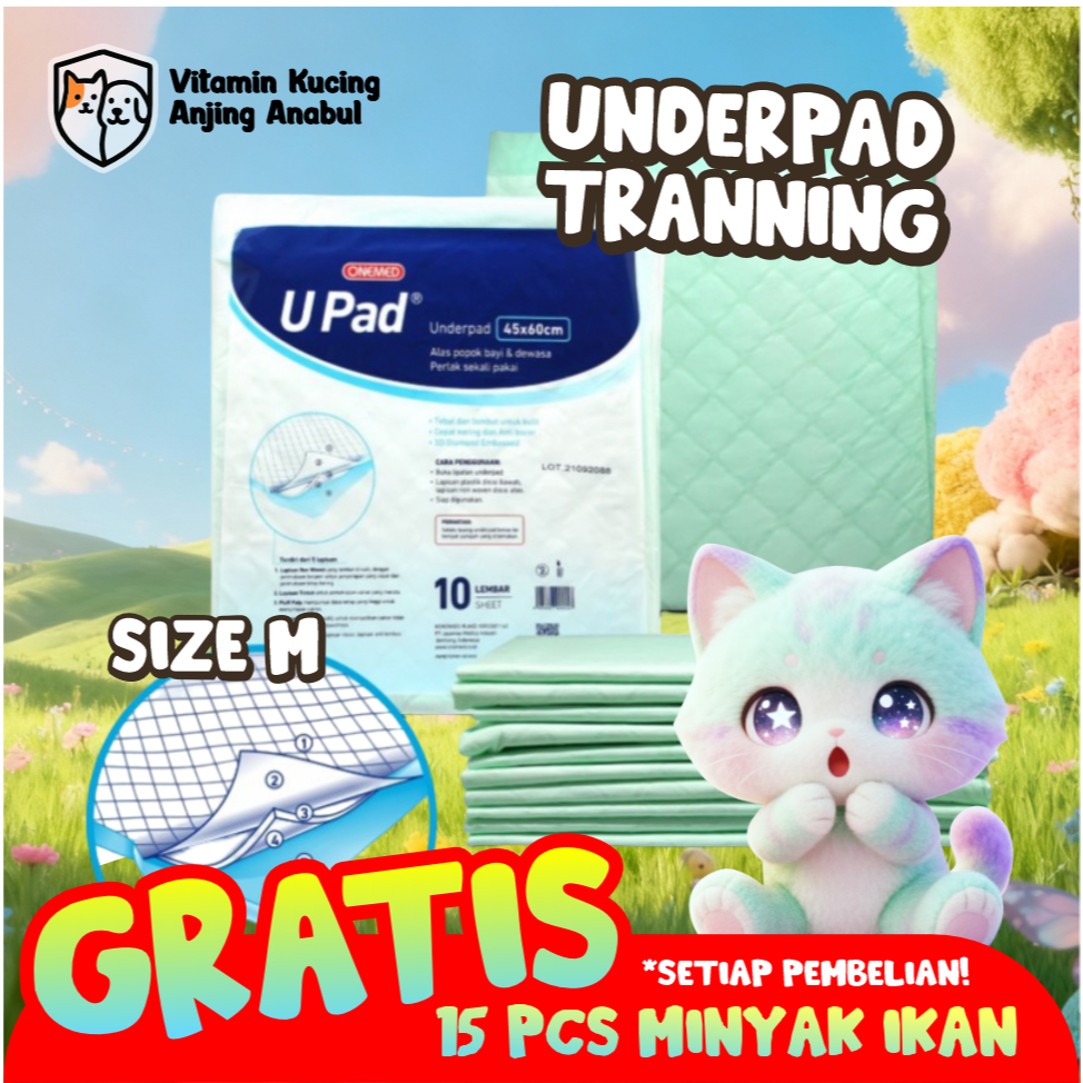 Underpad Tranning Size M 1 pcs Pad Pet Toilet Portable Alas Pipis Poop Kucing Anjing Perlak Tatakan 