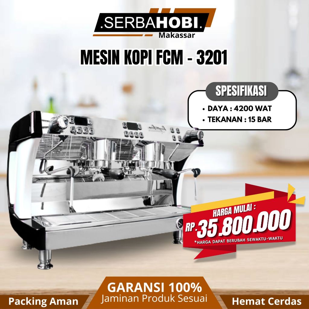 Mesin Kopi Double Group Espresso Machine FCM 3201